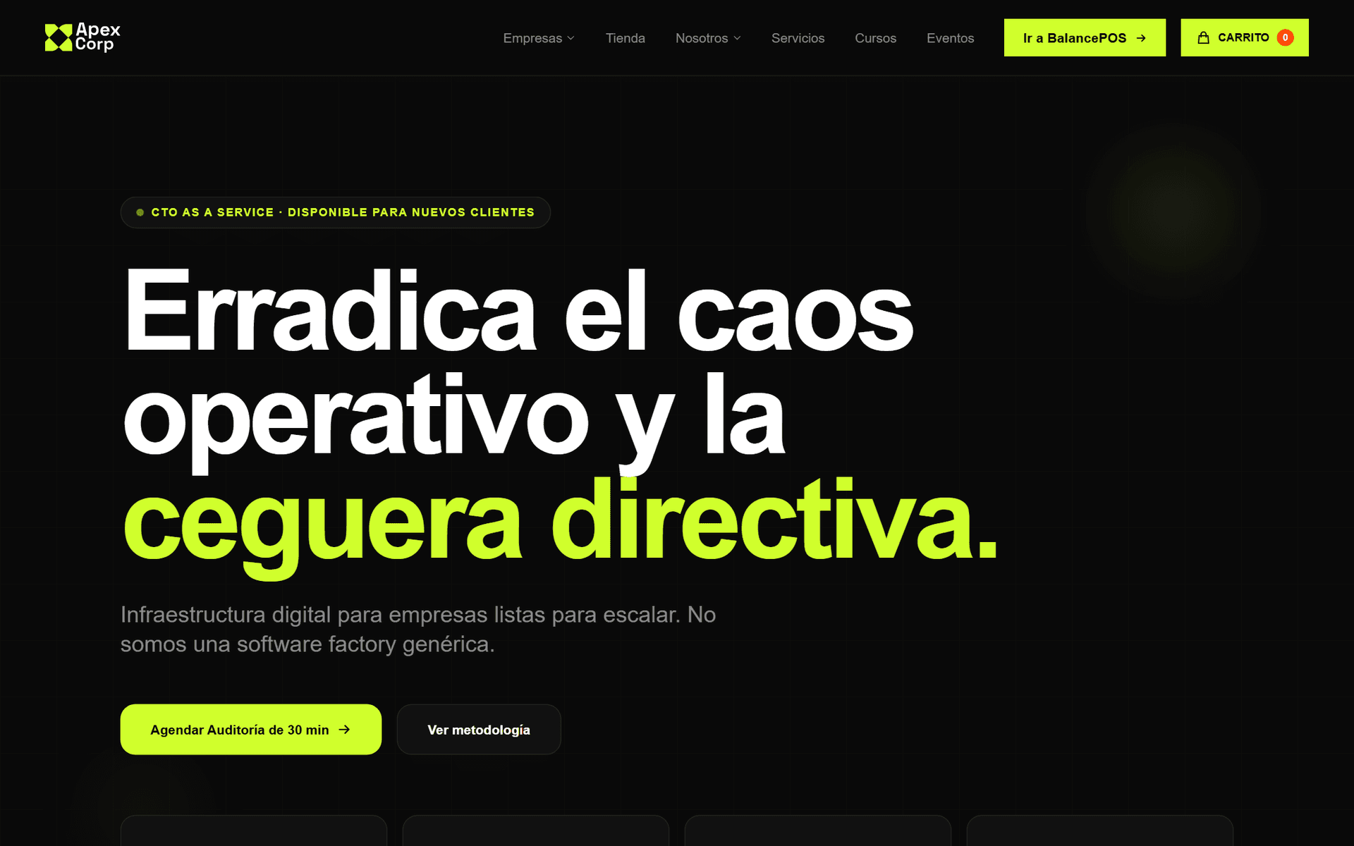 Sitio web de ApexCorp S.A.C.