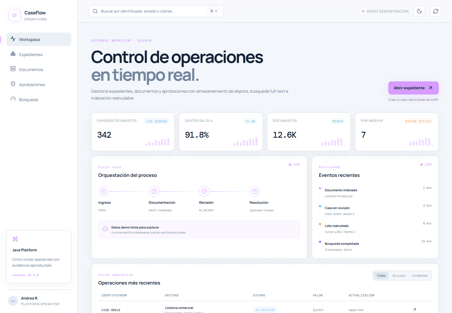 Vista previa: CaseFlow — gestión documental empresarial